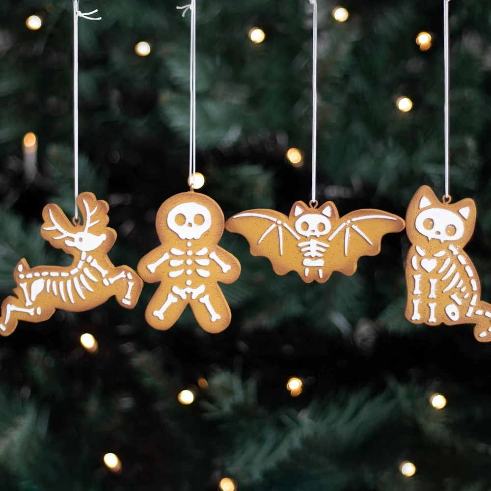 Creepy Skeleton Cookie Ornaments - Set Van 4 4 Creepy Skeleton Cookie Ornaments - Set Van 4 - Image 2