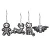 Black Creepy Skeleton Cookie Ornaments - Set Van 4 -Droomcadeauwinkel CY 53923