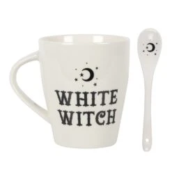 White Witch - Mok Met Lepel 9 White Witch - Mok Met Lepel -Droomcadeauwinkel FI 458312