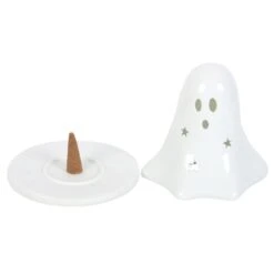 Ceramic Ghost Tealight And Incense Cone Holder -Droomcadeauwinkel HB 641232