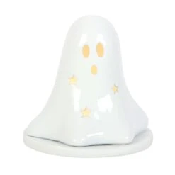 Ceramic Ghost Tealight And Incense Cone Holder -Droomcadeauwinkel HB 641233