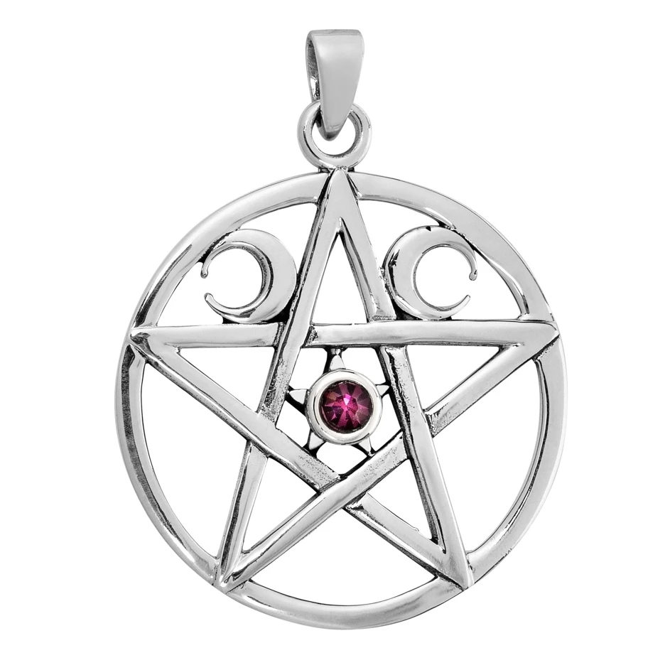 Hanger - Triple Moon Pentagram - 925 Silver 3 Hanger - Triple Moon Pentagram - 925 Silver