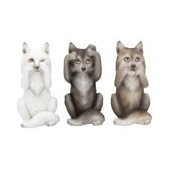 Beeldjes - Three Wise Wolves - 10cm