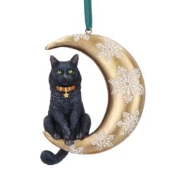 Hangend Ornament - Cat On Moon - Lisa Parker